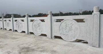 张掖芝麻白河道栏杆 石材栏杆