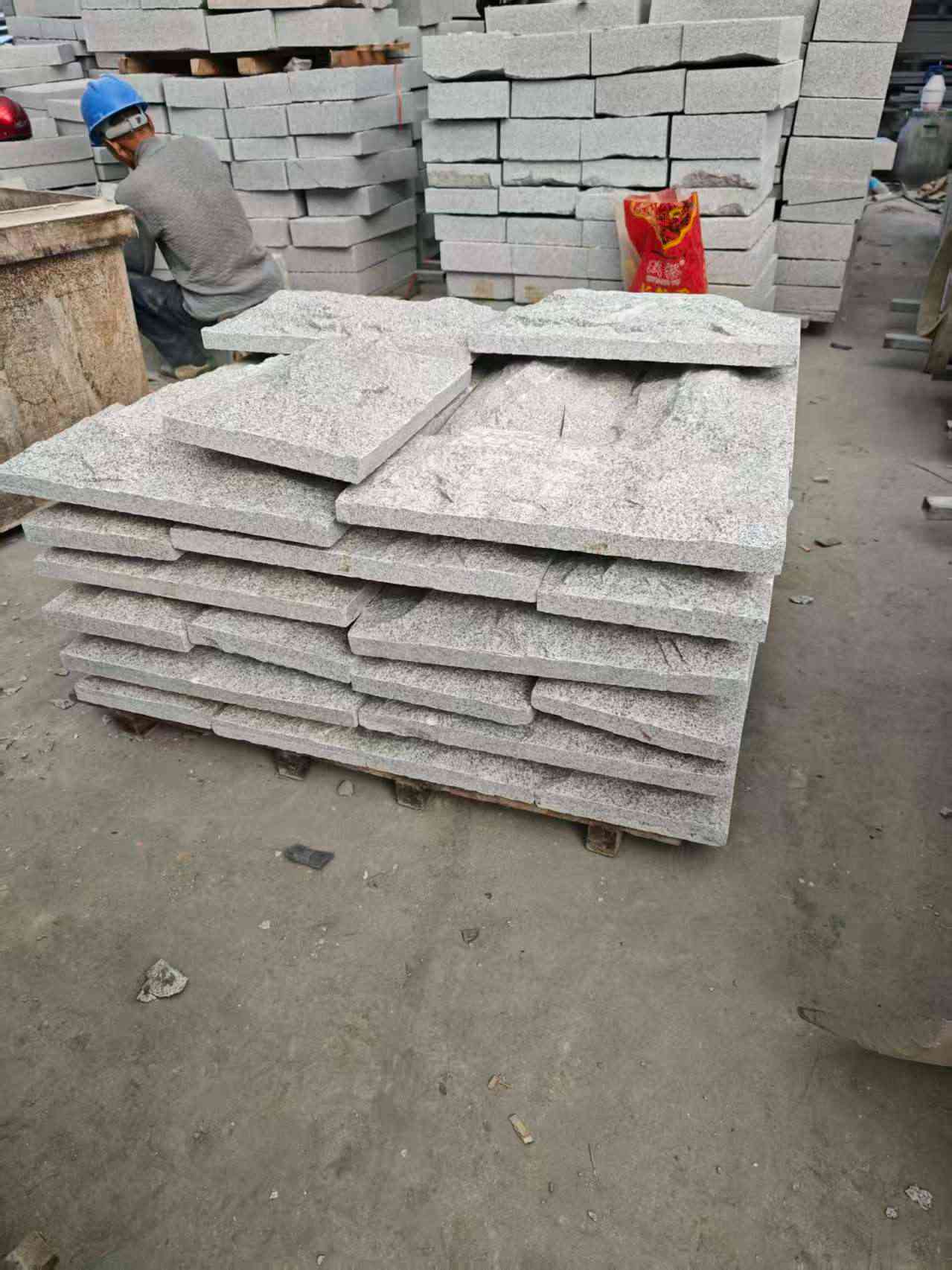 张掖芝麻白蘑菇石，自然面