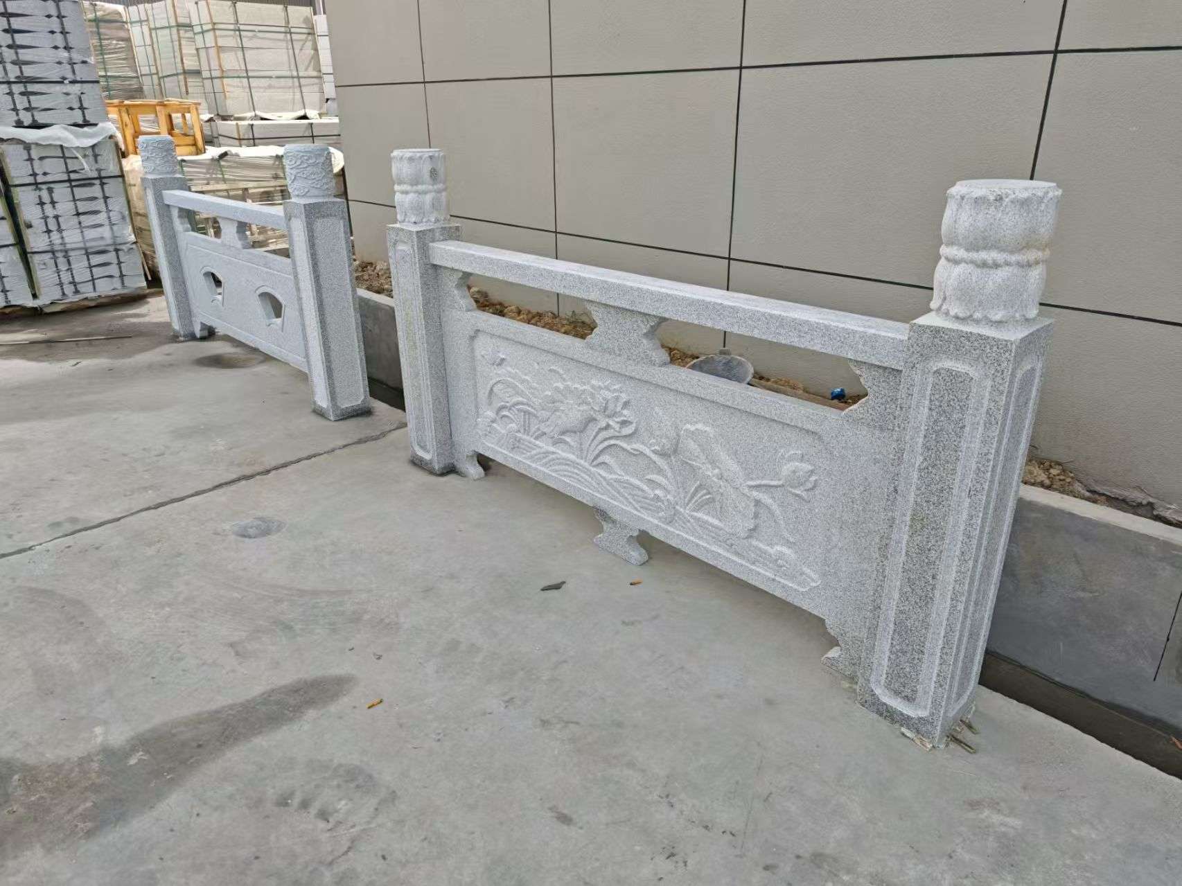 张掖芝麻白河道栏杆 石材栏杆