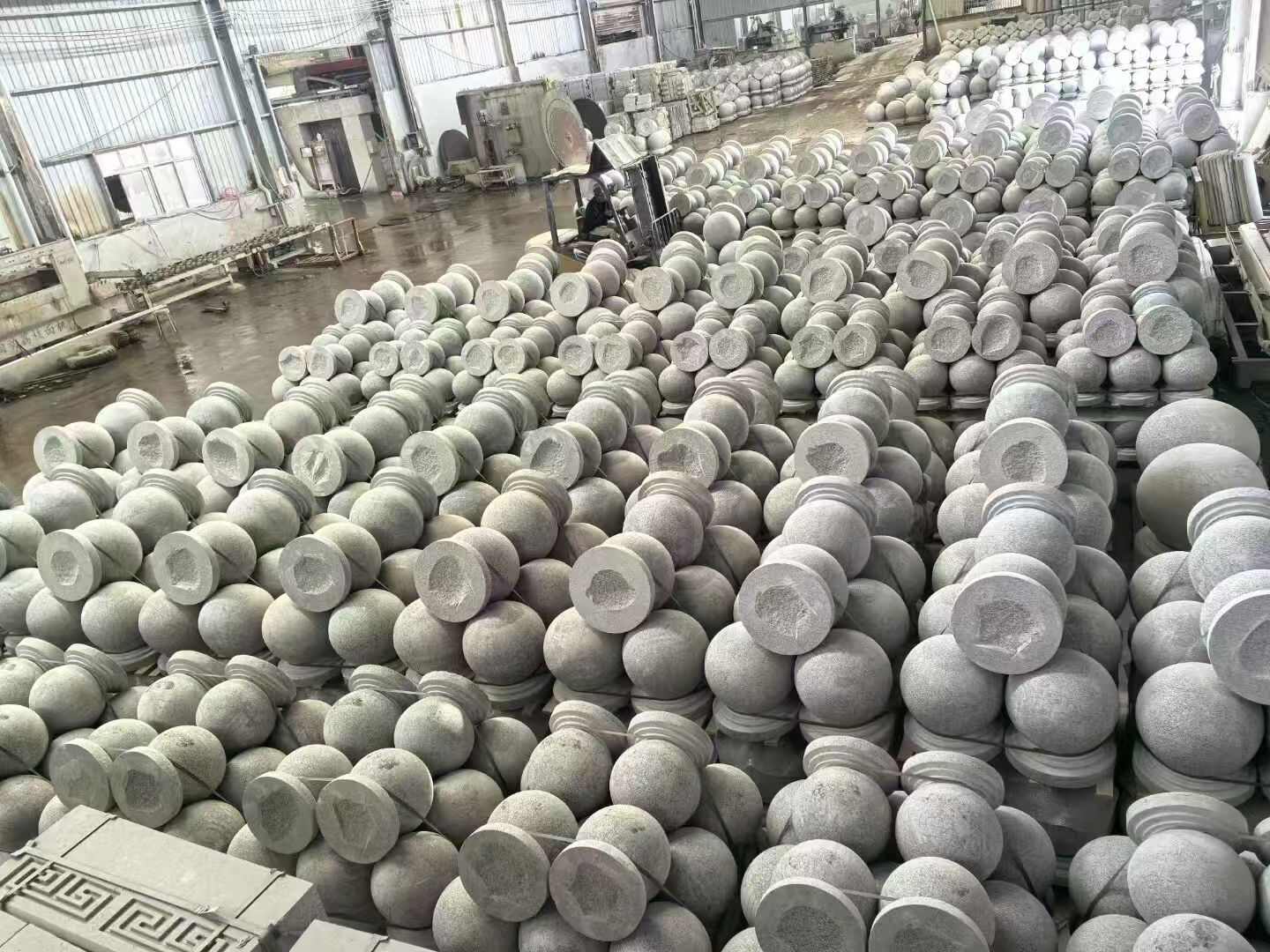 张掖芝麻白圆球 石球 挡车球